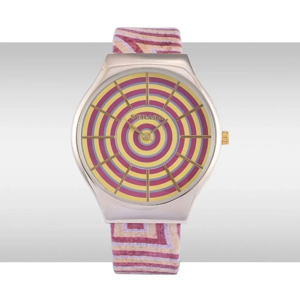 STRADA Watch Faux Leather Pink Band